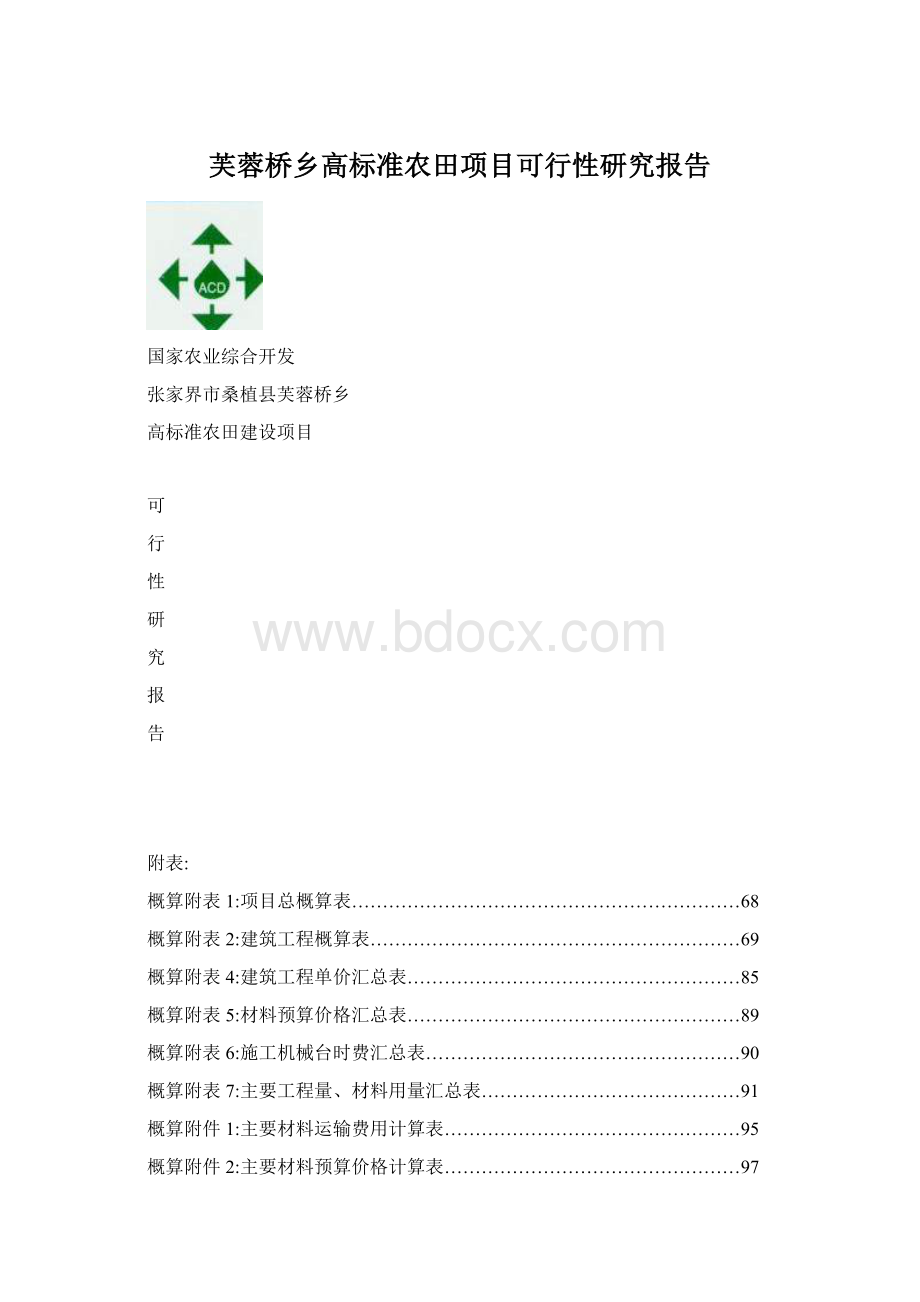 芙蓉桥乡高标准农田项目可行性研究报告.docx