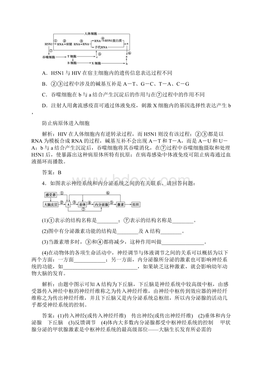 高考生物高分规范训练系列九动物生命活动调节分类专训2.docx_第3页