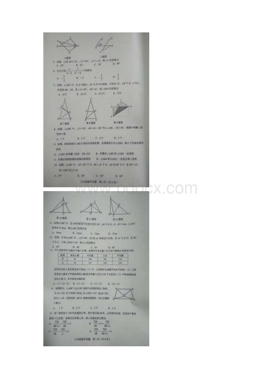 山东适城市学年八年级数学上学期期末教学质量监测试题Word文档格式.docx_第2页