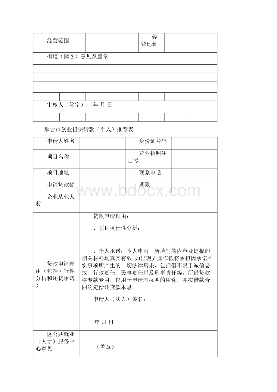 个人创业担保贷款申报表.docx_第2页