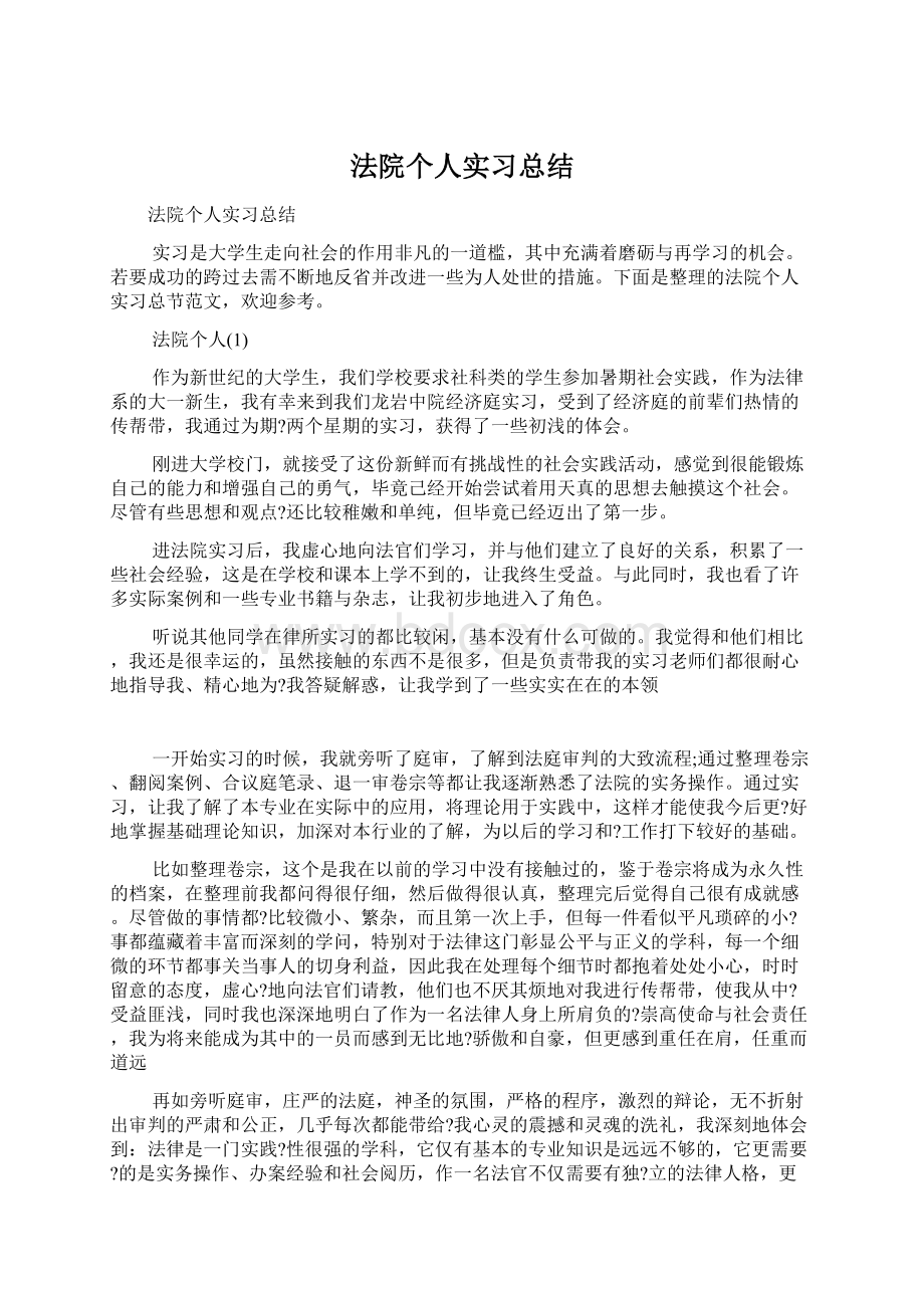 法院个人实习总结.docx