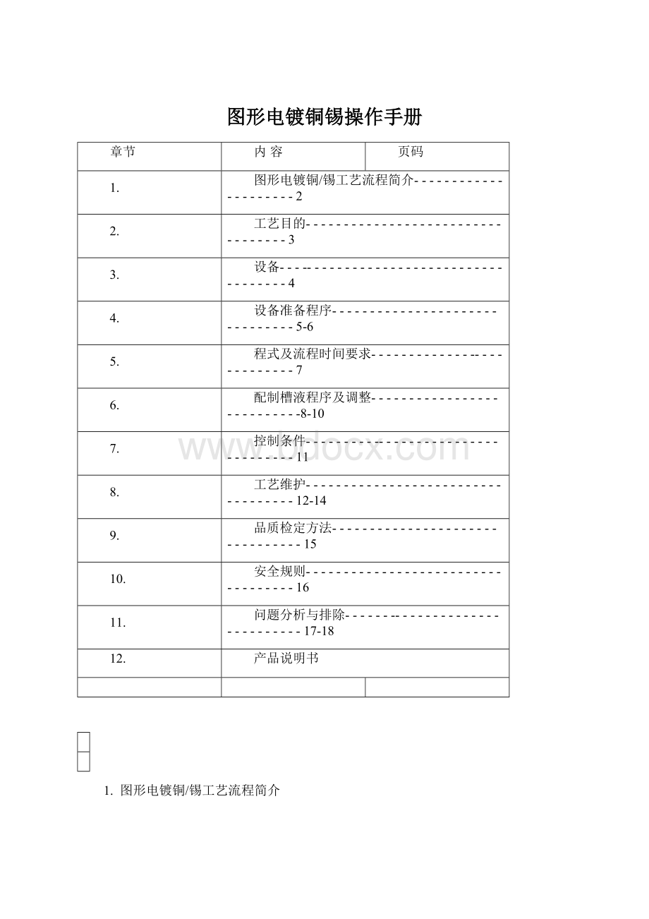 图形电镀铜锡操作手册Word文件下载.docx_第1页