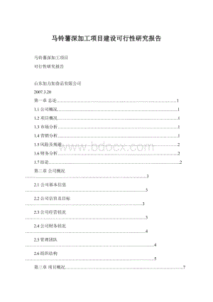 马铃薯深加工项目建设可行性研究报告.docx