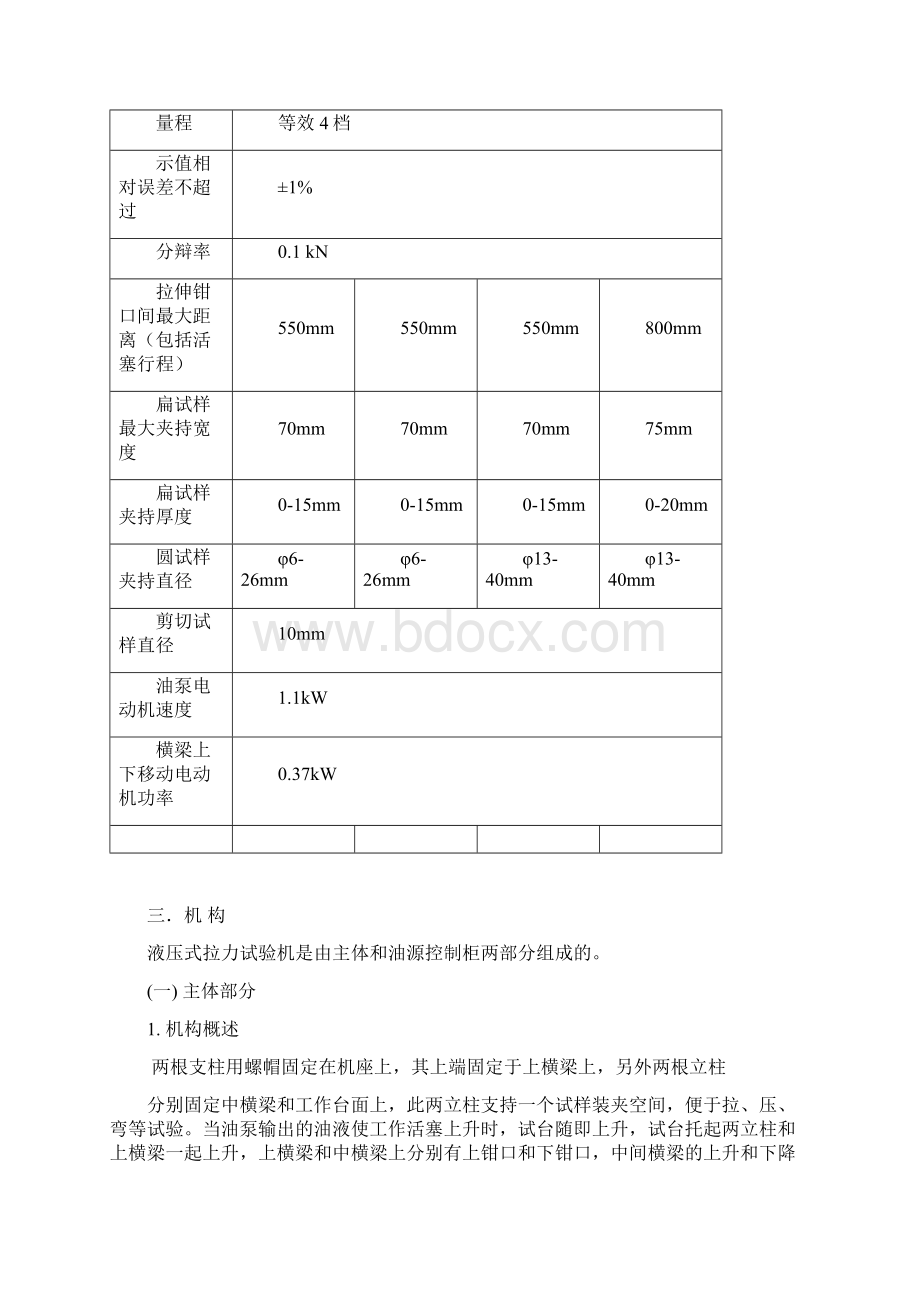 WAW系列万能材料拉力试验机使用说明书文档格式.docx_第2页