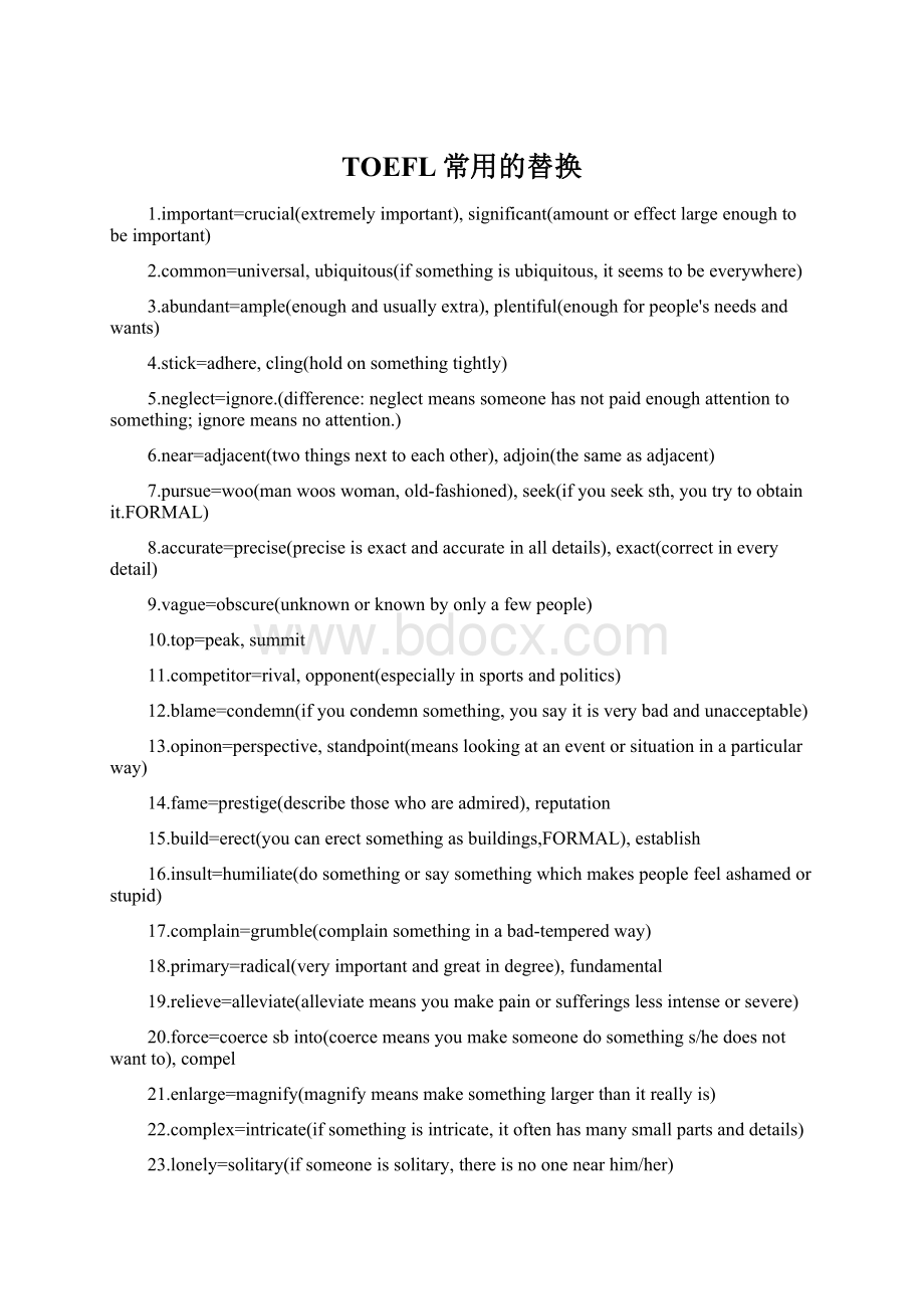 TOEFL常用的替换.docx_第1页