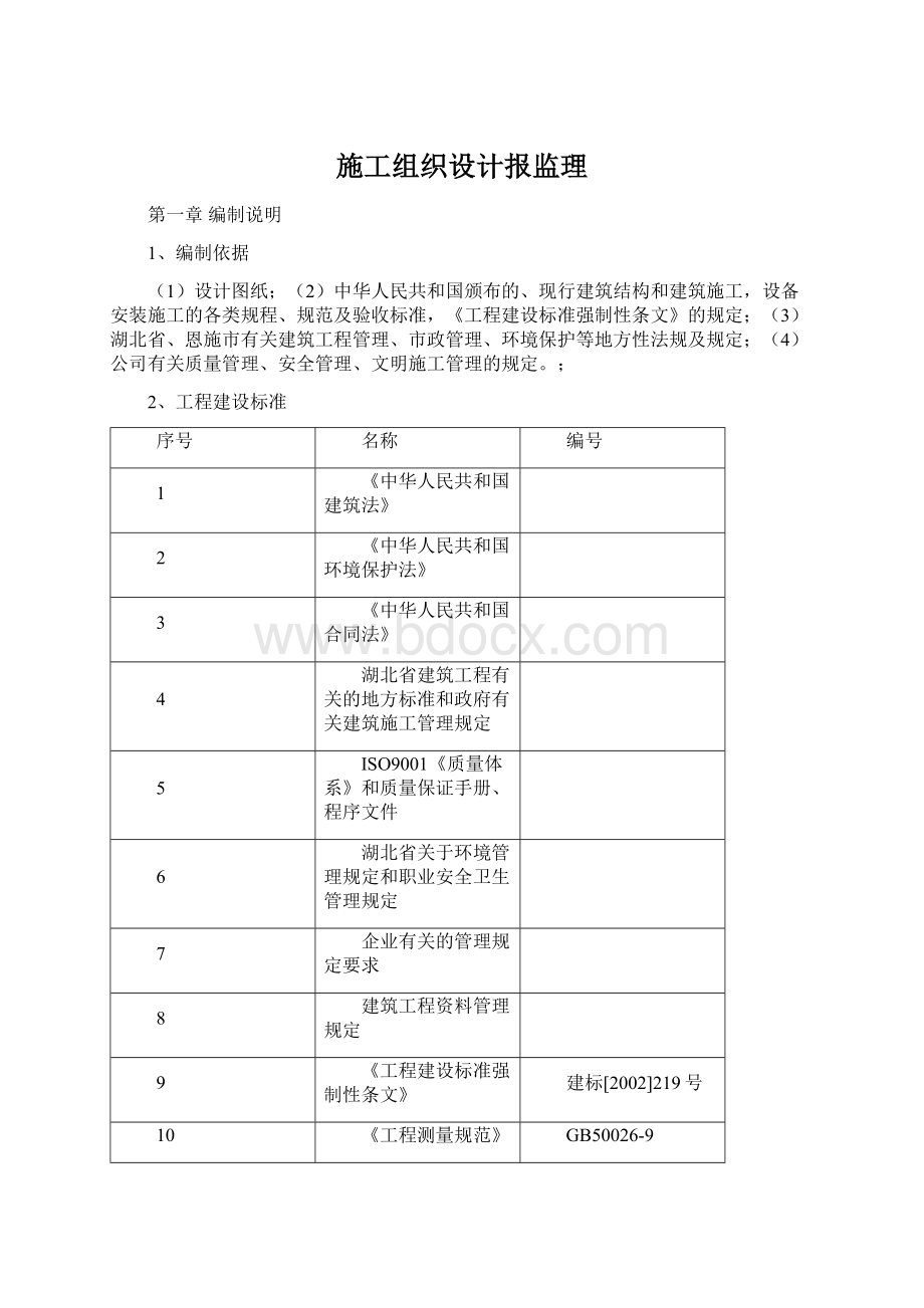 施工组织设计报监理文档格式.docx