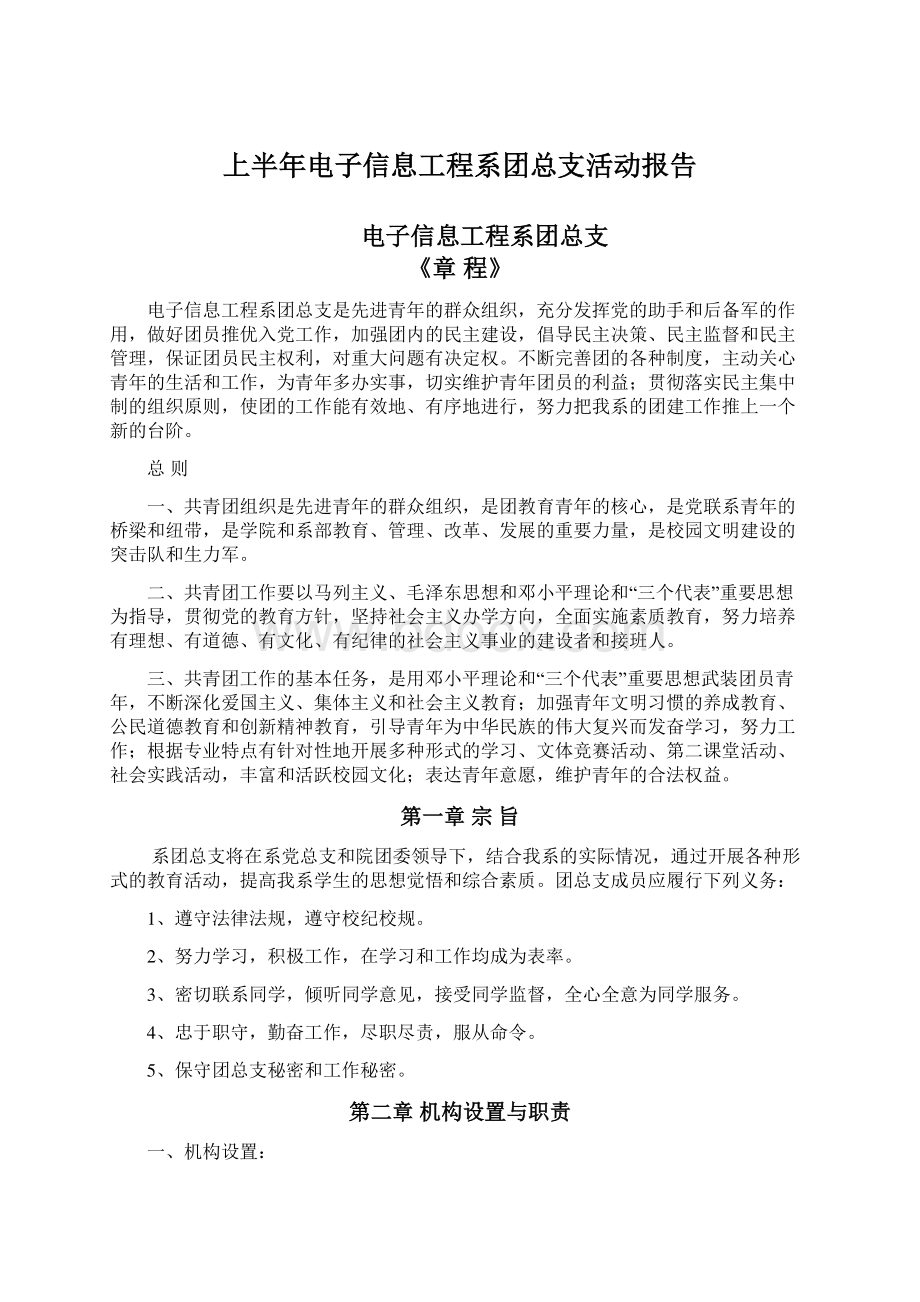 上半年电子信息工程系团总支活动报告.docx_第1页