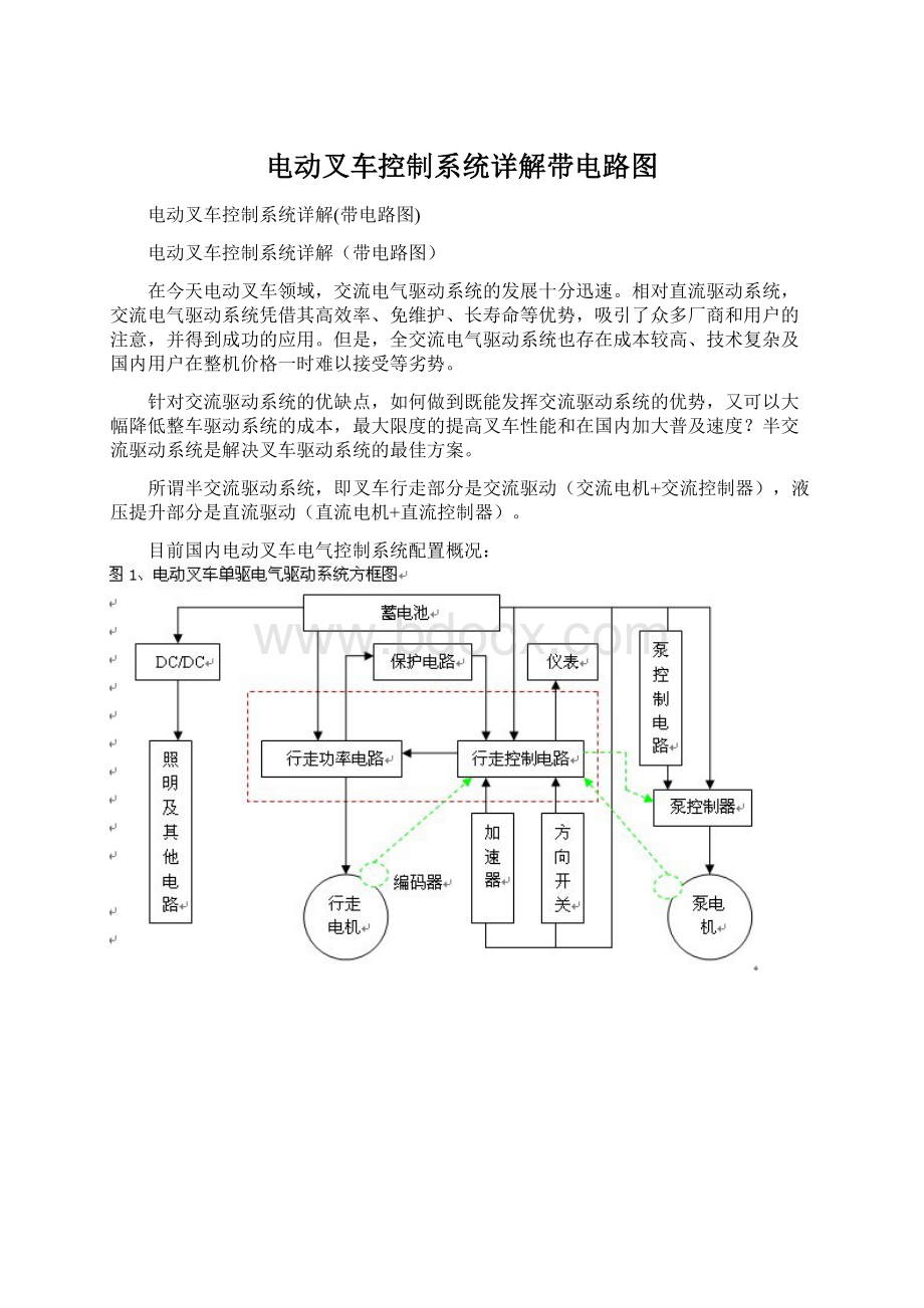 电动叉车控制系统详解带电路图.docx