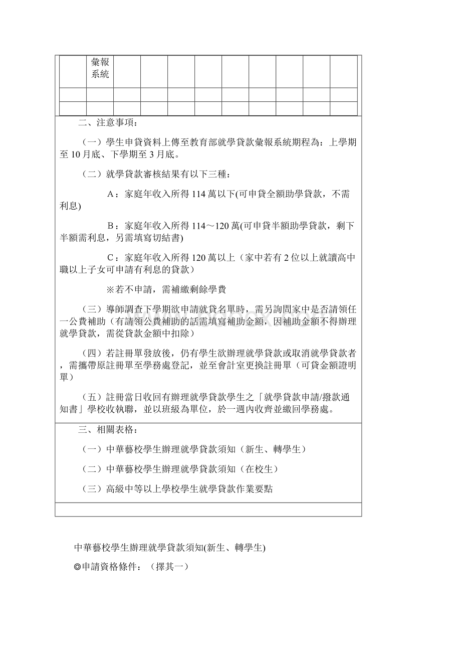 高雄市中华艺术学校学生办理就学贷款基本作业流程及注意事项Word格式文档下载.docx_第2页