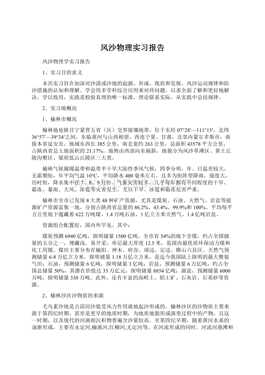 风沙物理实习报告Word文档格式.docx