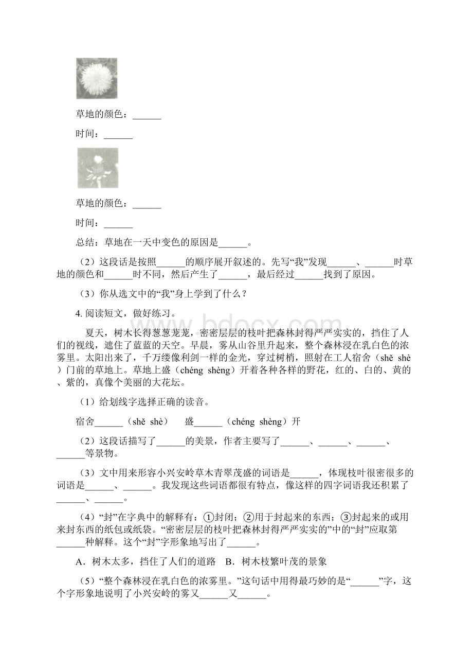 新部编版三年级语文下册课外阅读专项水平练习Word文档下载推荐.docx_第3页