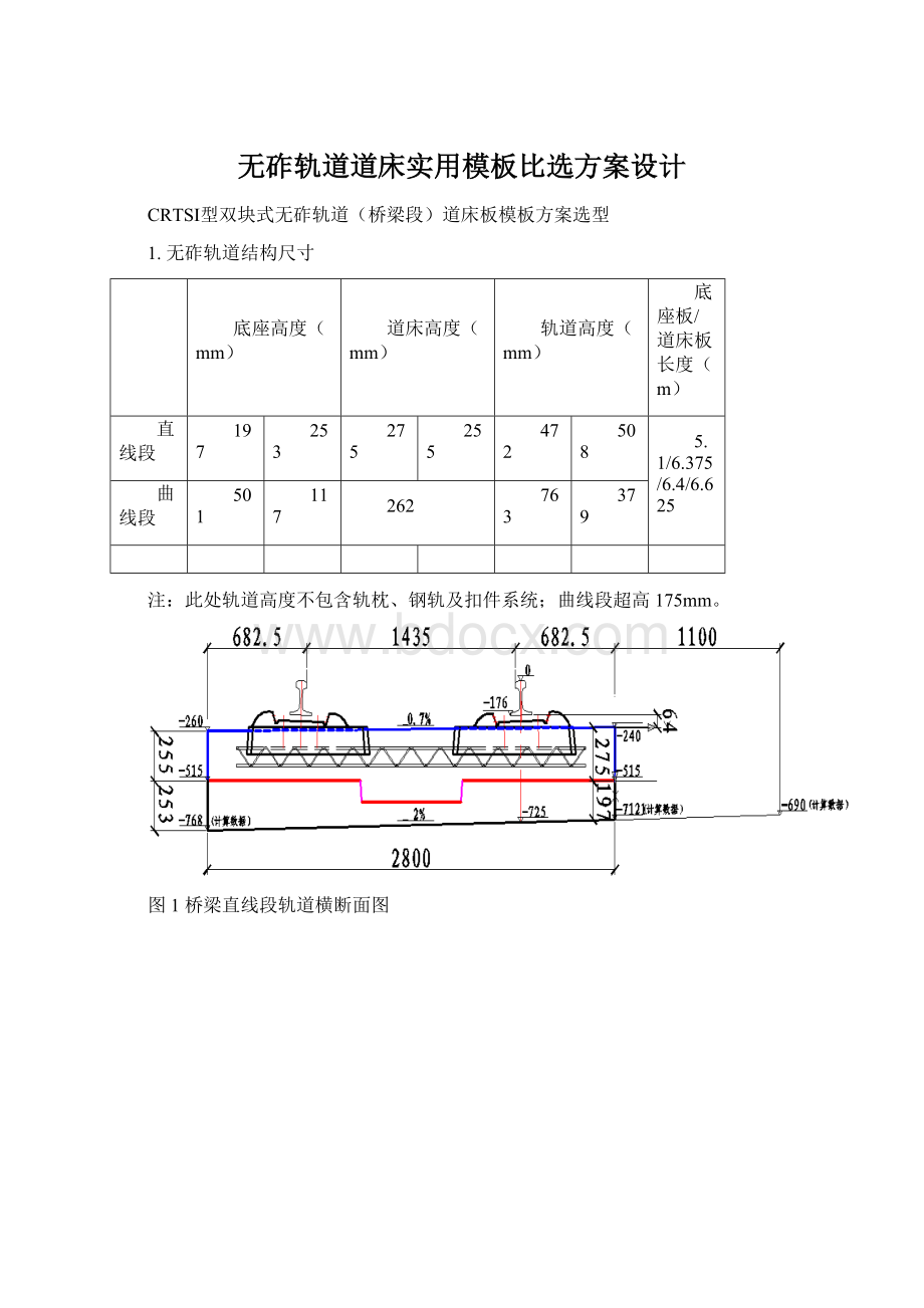 无砟轨道道床实用模板比选方案设计.docx_第1页