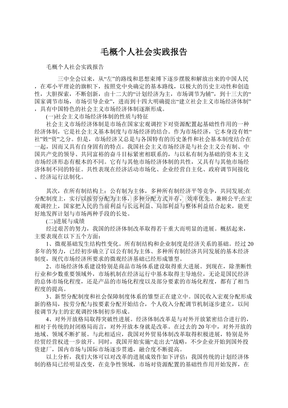 毛概个人社会实践报告.docx_第1页