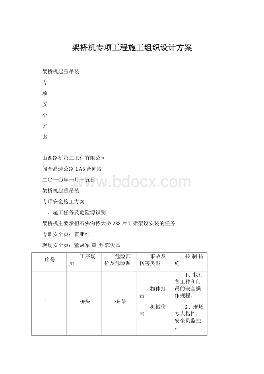 架桥机专项工程施工组织设计方案Word文档下载推荐.docx_第1页