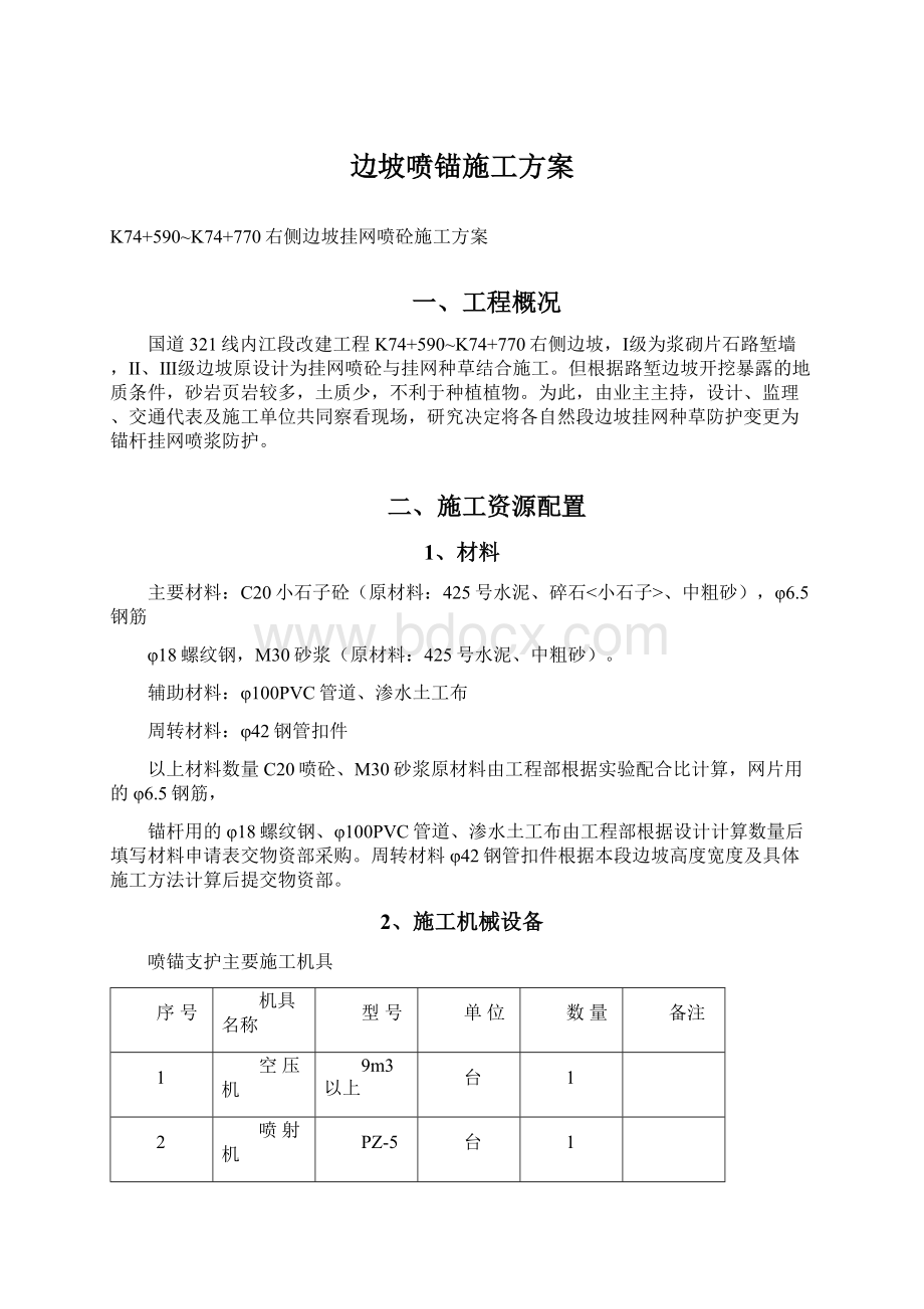 边坡喷锚施工方案.docx