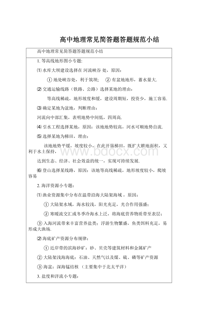 高中地理常见简答题答题规范小结.docx