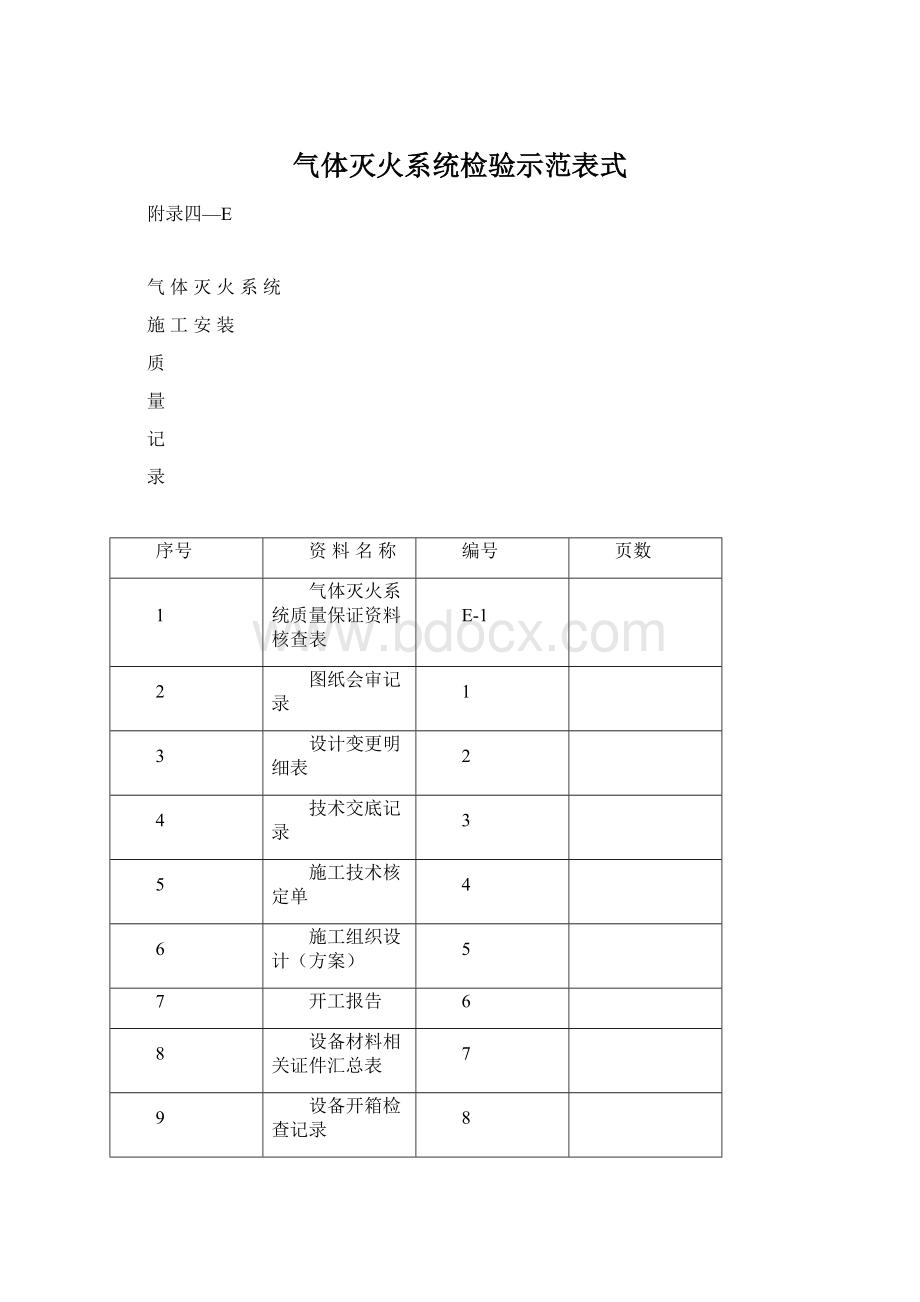 气体灭火系统检验示范表式.docx