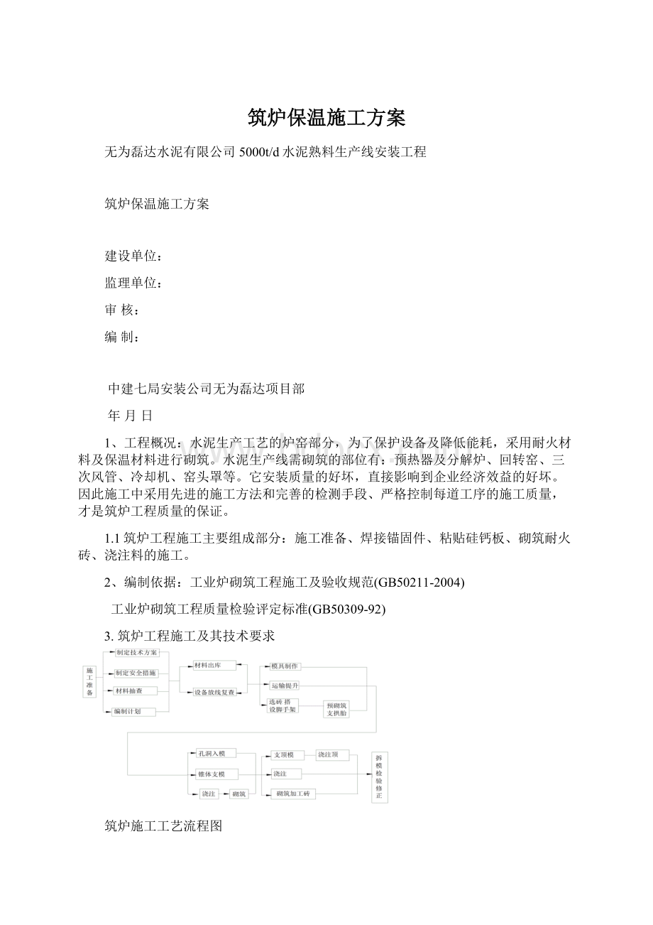 筑炉保温施工方案Word文档下载推荐.docx_第1页