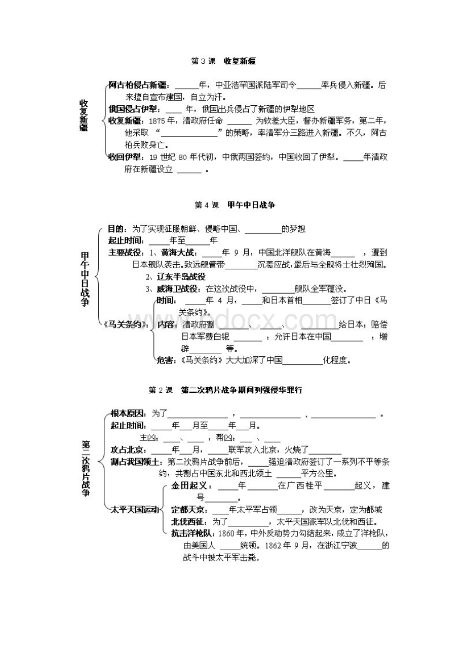 新课标八年级上册中国近现代史自学复习提纲文档格式.docx_第2页