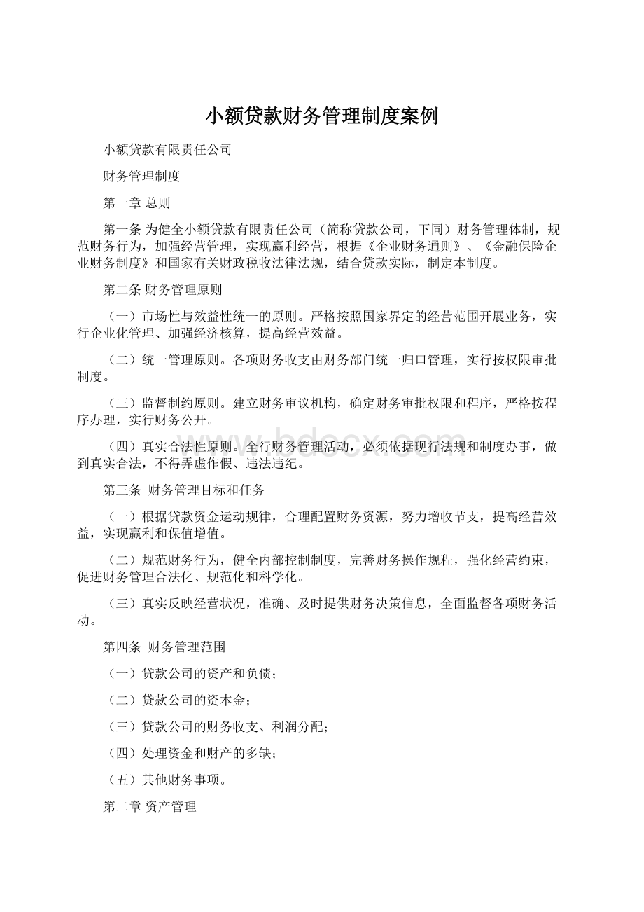 小额贷款财务管理制度案例.docx_第1页