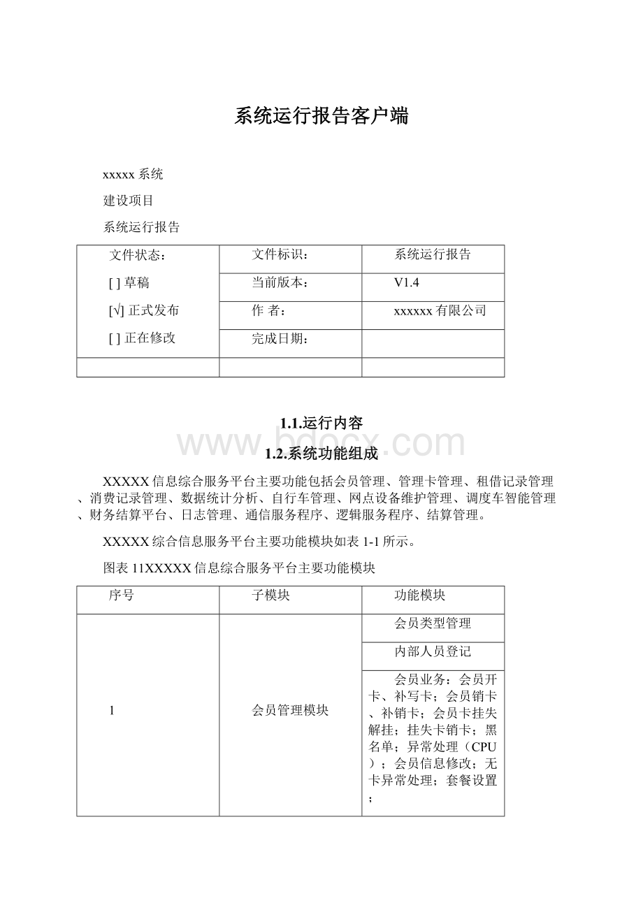 系统运行报告客户端Word文档格式.docx_第1页