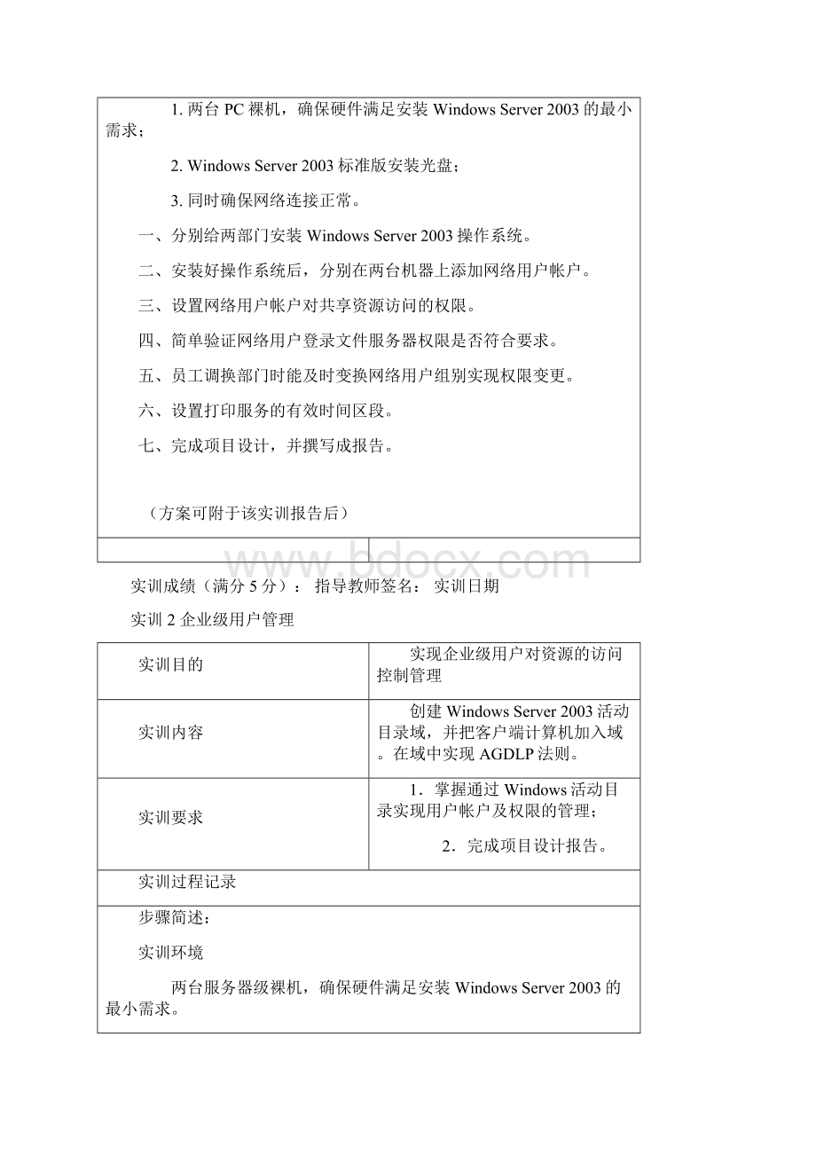 电大网络管理与维护综合实训课程实训报告Word文档下载推荐.docx_第2页