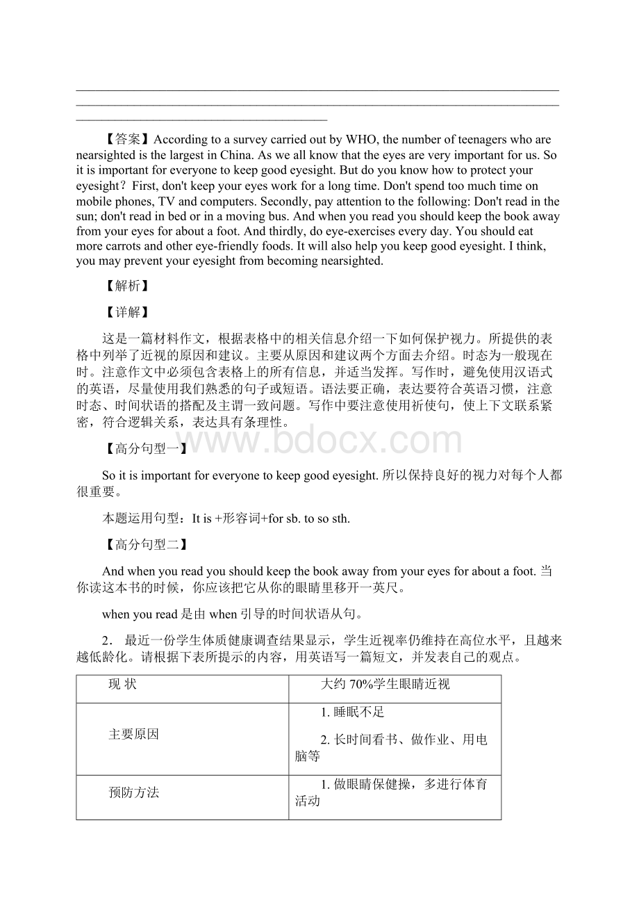 英语初中英语书面表达解题技巧及经典题型及练习题含答案.docx_第2页