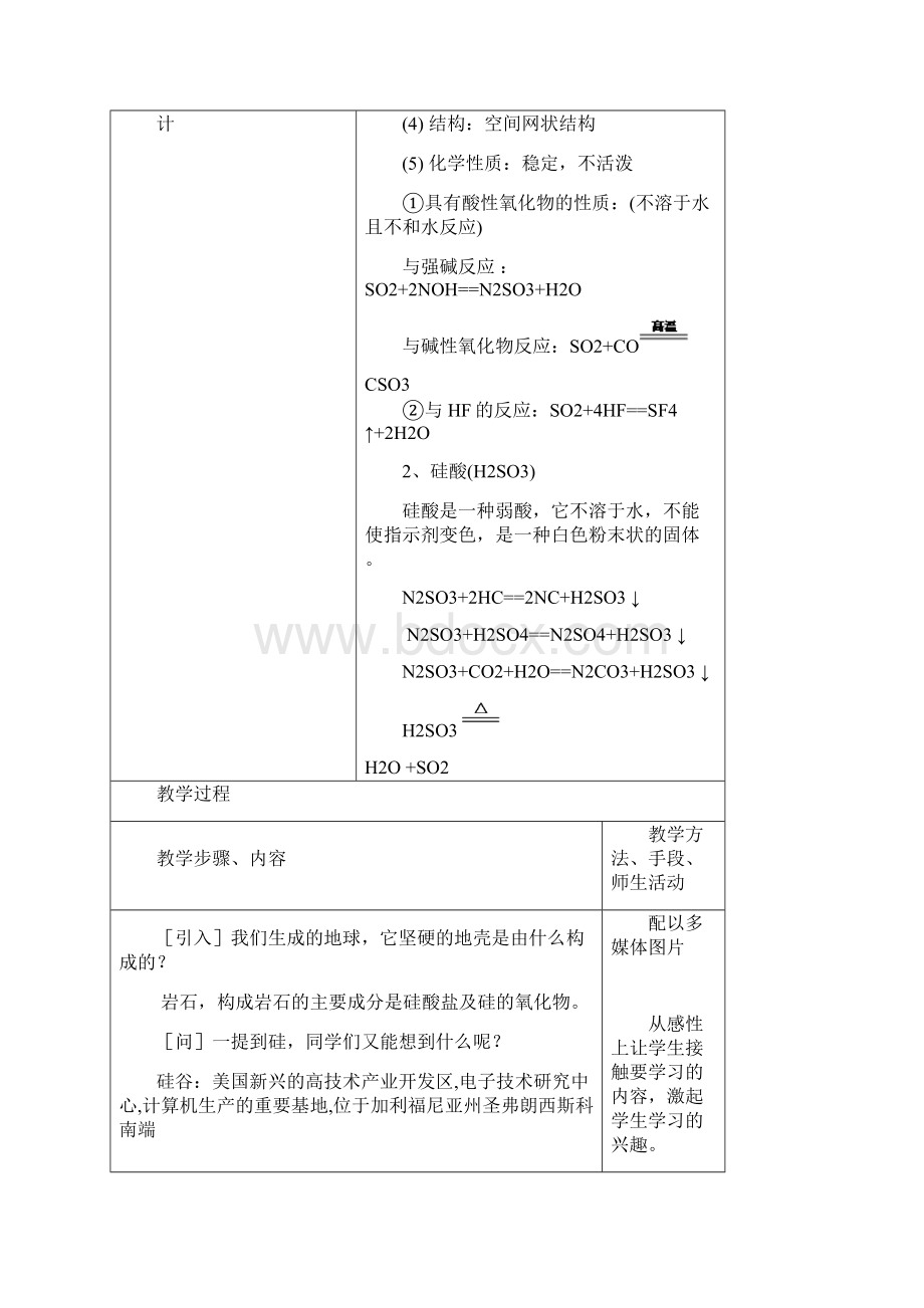 精品新人教版必修一高中化学41无机非金属材料的主角硅第一课时优质课教案.docx_第2页