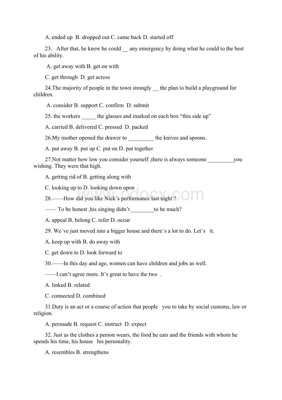 届二轮复习 动词与动词短语限时训练学案10页word版Word文档下载推荐.docx_第3页