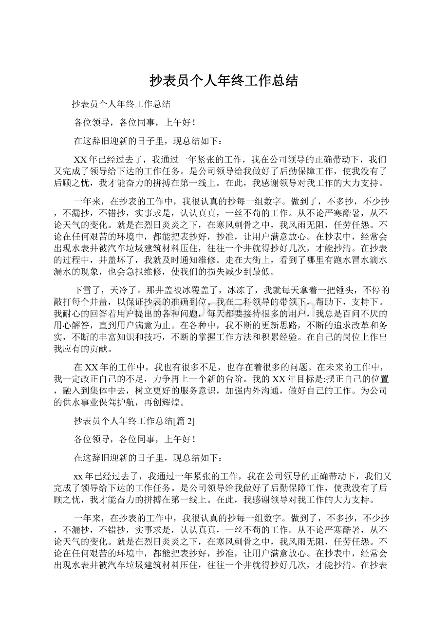 抄表员个人年终工作总结.docx_第1页