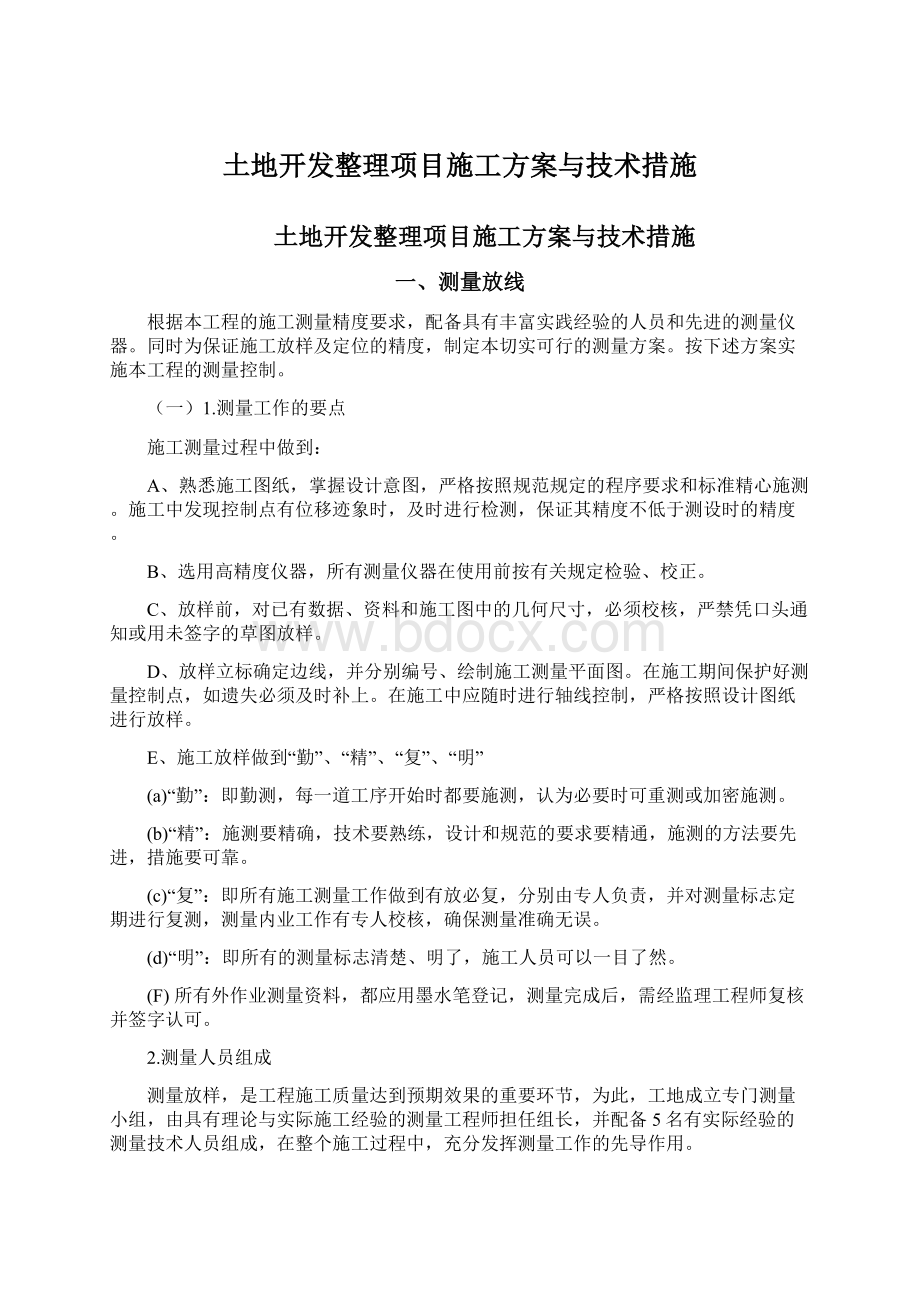 土地开发整理项目施工方案与技术措施文档格式.docx_第1页