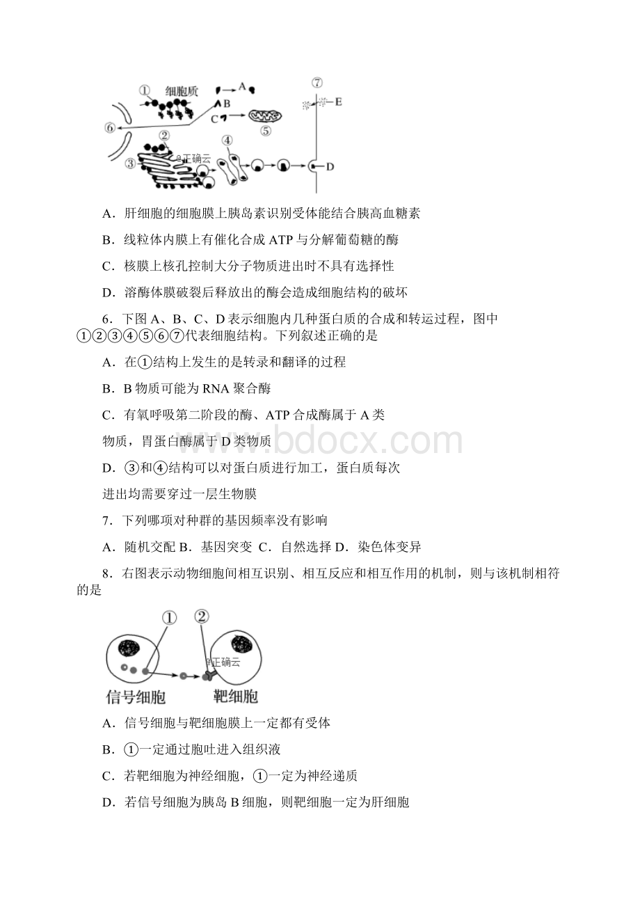 山东省曲阜夫子学校届高三生物上学期第二次月考试题Word格式.docx_第2页