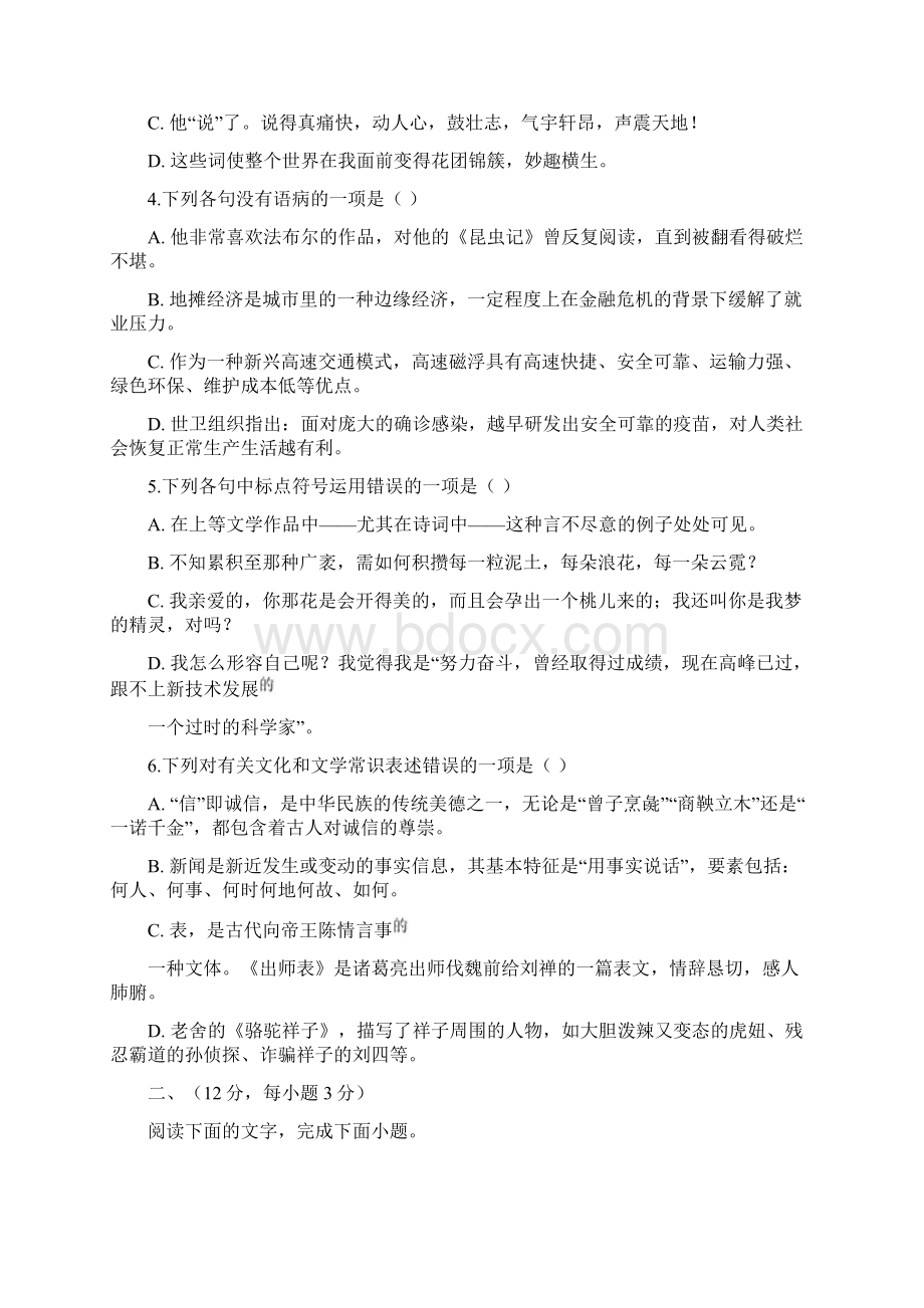 山东省泰安市初中学业水平考试中考语文试题.docx_第2页