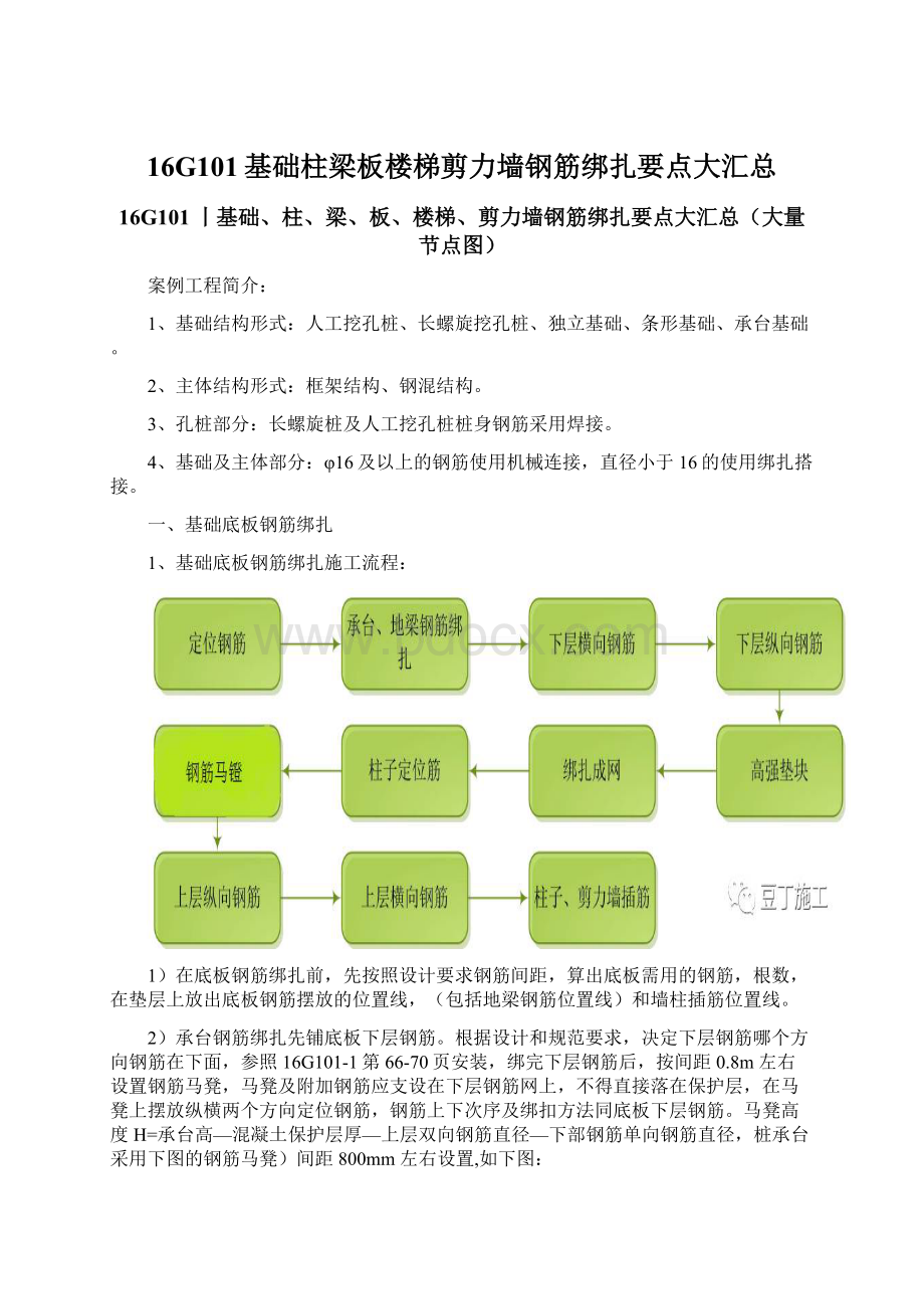 16G101基础柱梁板楼梯剪力墙钢筋绑扎要点大汇总.docx