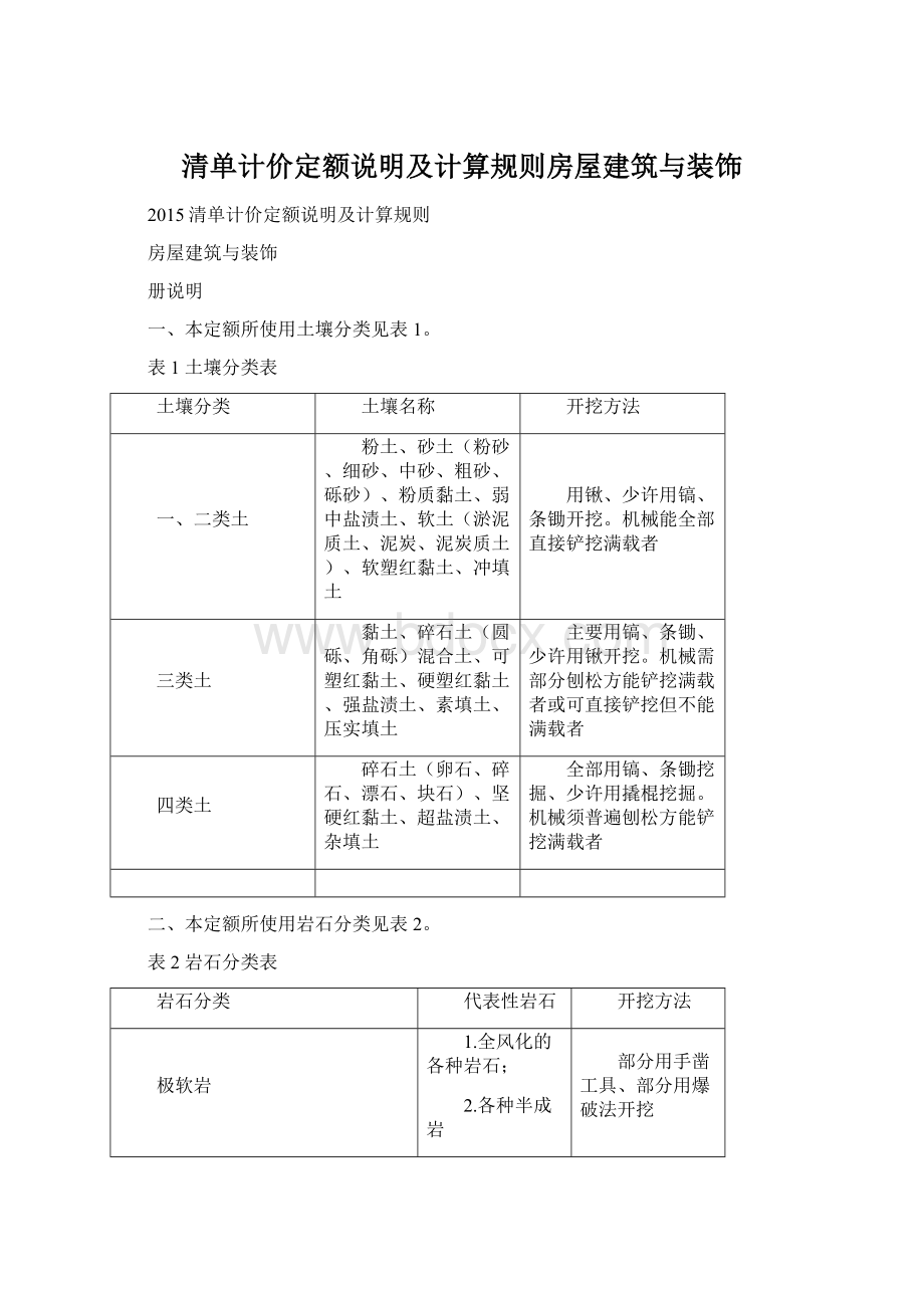 清单计价定额说明及计算规则房屋建筑与装饰.docx