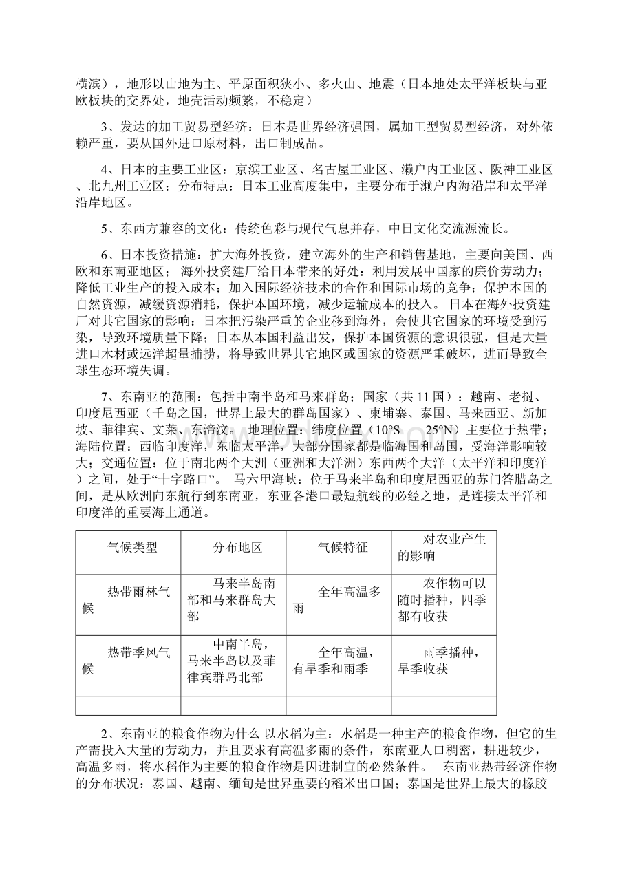 七年级下册地理政治历史复习提纲.docx_第2页