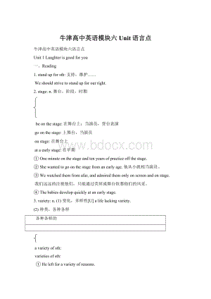 牛津高中英语模块六Unit语言点Word格式文档下载.docx