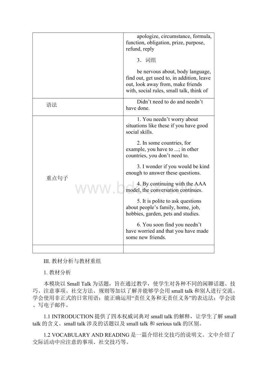 教案Module 1 Small TalkWord格式.docx_第2页