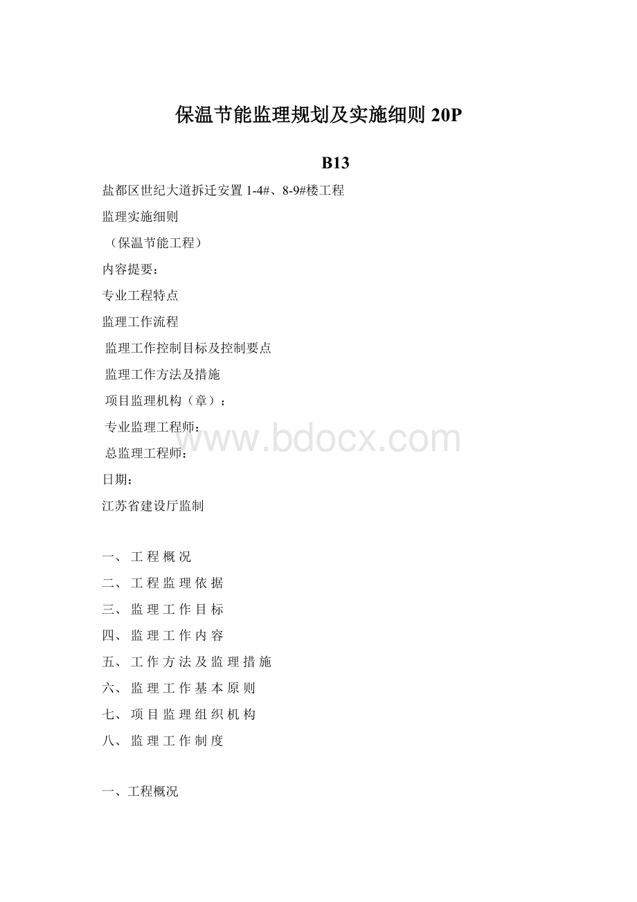 保温节能监理规划及实施细则20PWord文档格式.docx