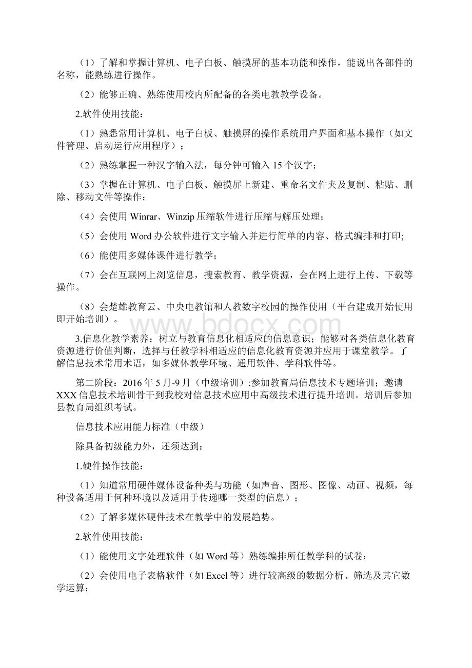 小学教师信息技术应用能力培训实施方案Word文件下载.docx_第2页