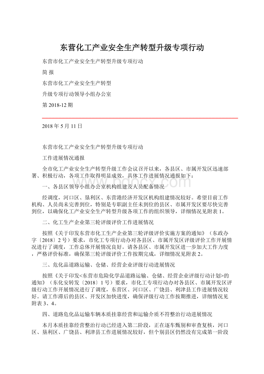 东营化工产业安全生产转型升级专项行动Word下载.docx_第1页