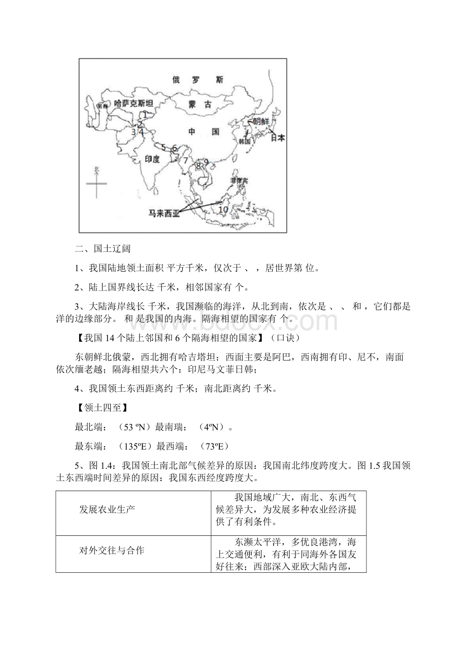 人教版八年级地理上册复习提纲 2.docx_第2页