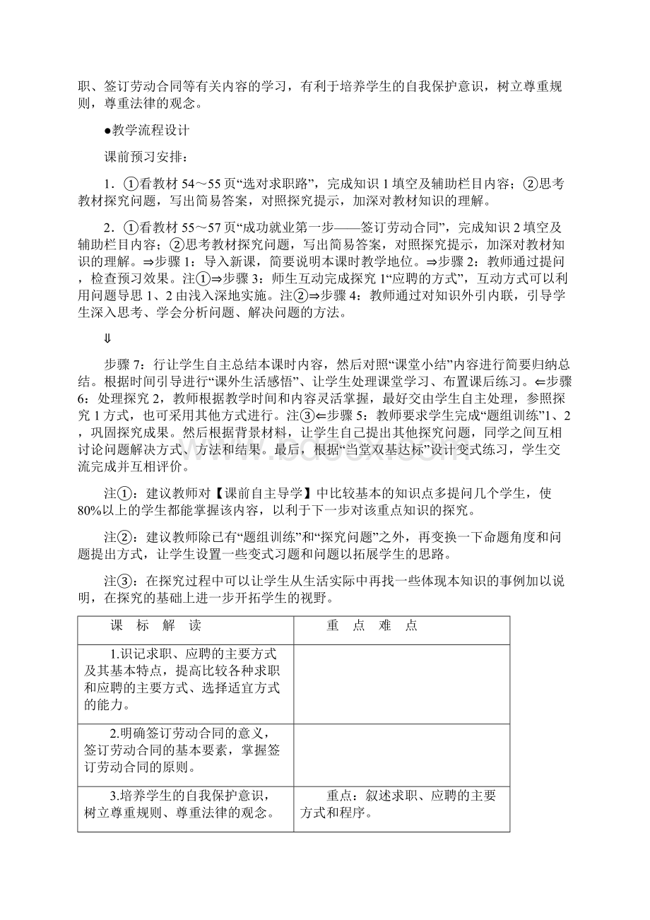 2学年人教版高中政治选修五41《通往就业之路》名师公开课优质教案Word文档下载推荐.docx_第2页