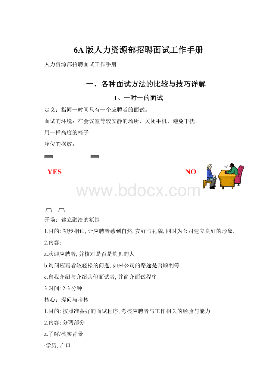 6A版人力资源部招聘面试工作手册.docx_第1页