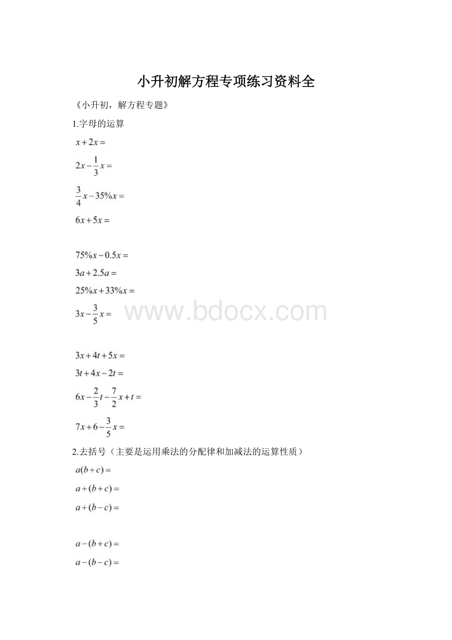 小升初解方程专项练习资料全Word文件下载.docx