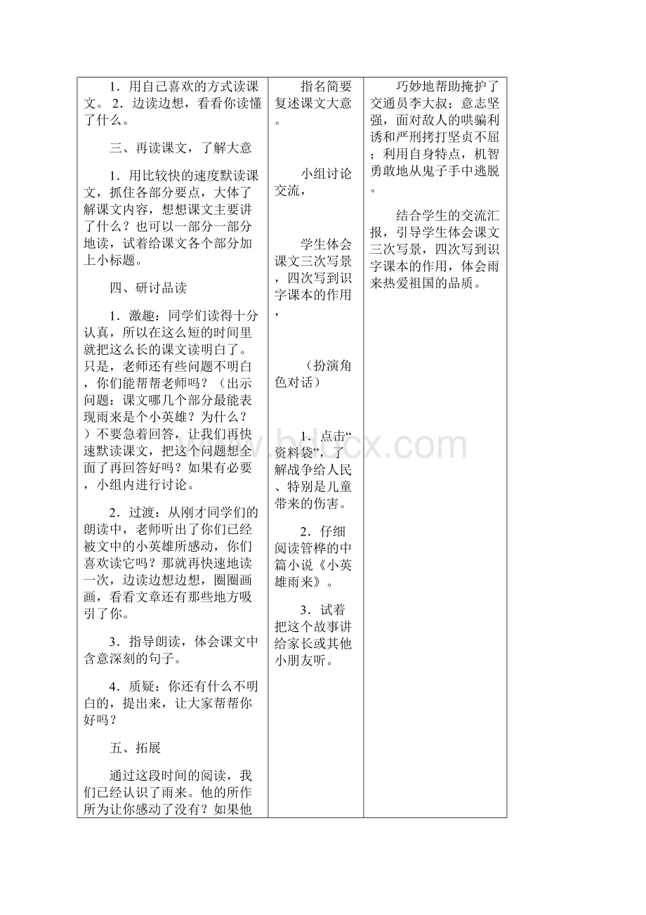 年人教版语文四下《小英雄雨来》word版教案1Word文件下载.docx_第2页