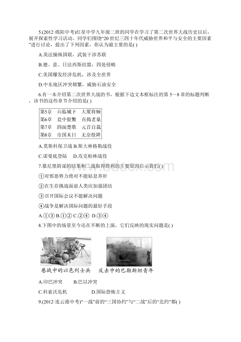 专题九20世纪的战争与和平 战后世界政治格局.docx_第2页