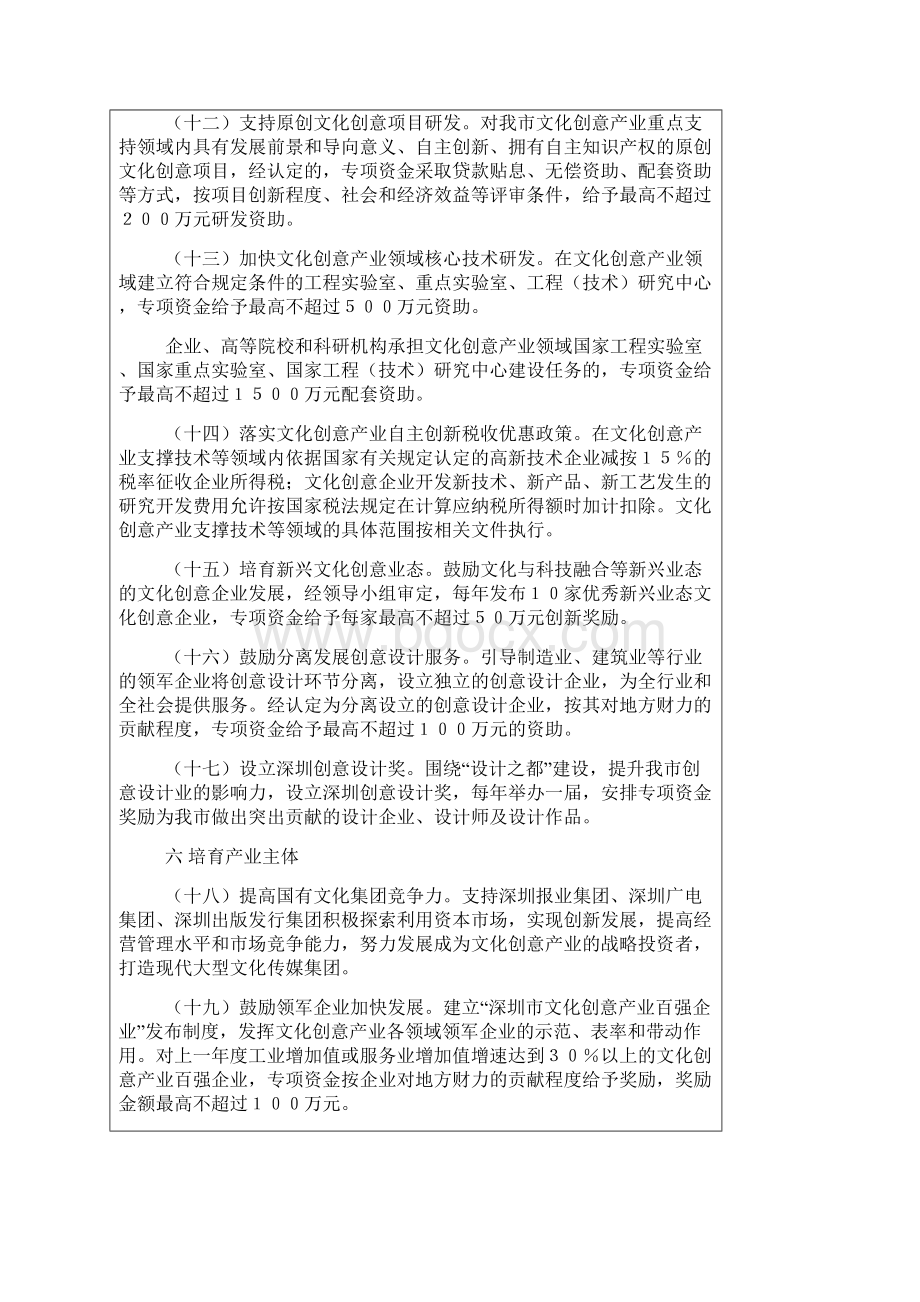 深圳促进文化产业发展相关政策.docx_第3页