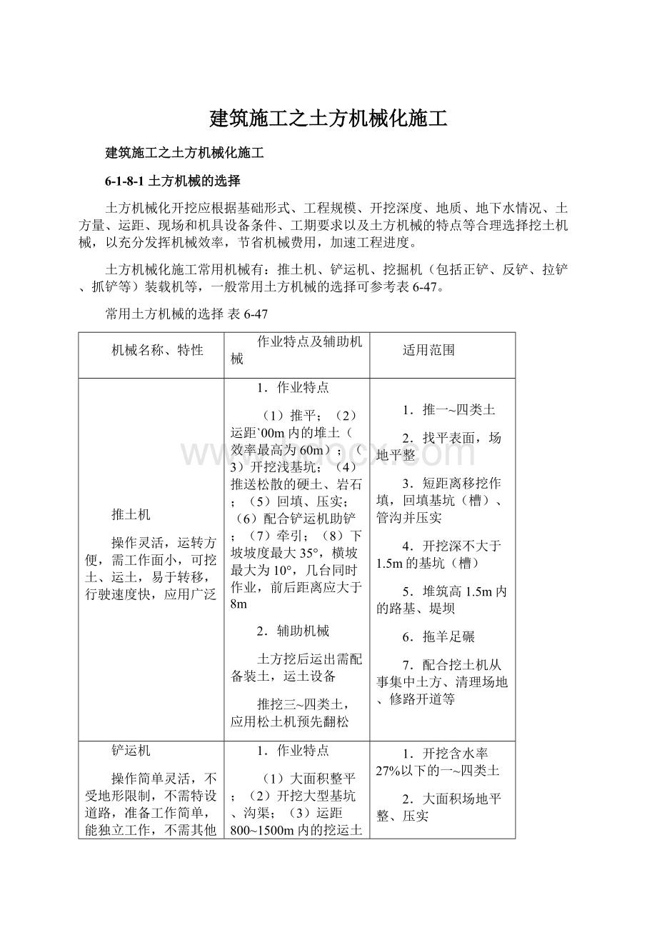 建筑施工之土方机械化施工Word格式文档下载.docx_第1页