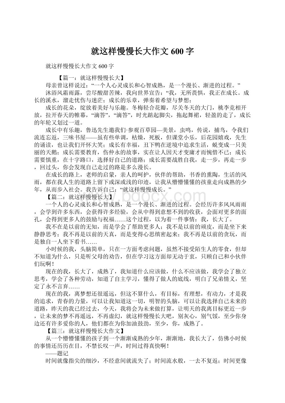 就这样慢慢长大作文600字.docx